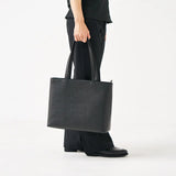 防水皮革手提包,黑色