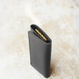 Pure Shrink Leather Key Case, Black