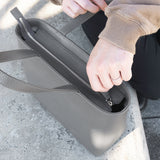 拉鍊迷你托特包,深灰色