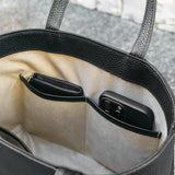 皮革迷你托特包,黑色