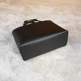 皮革迷你托特包,黑色