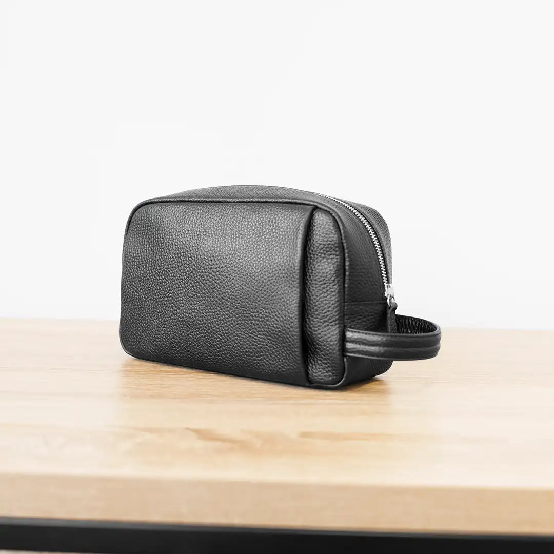 Leather Third Bag in Black