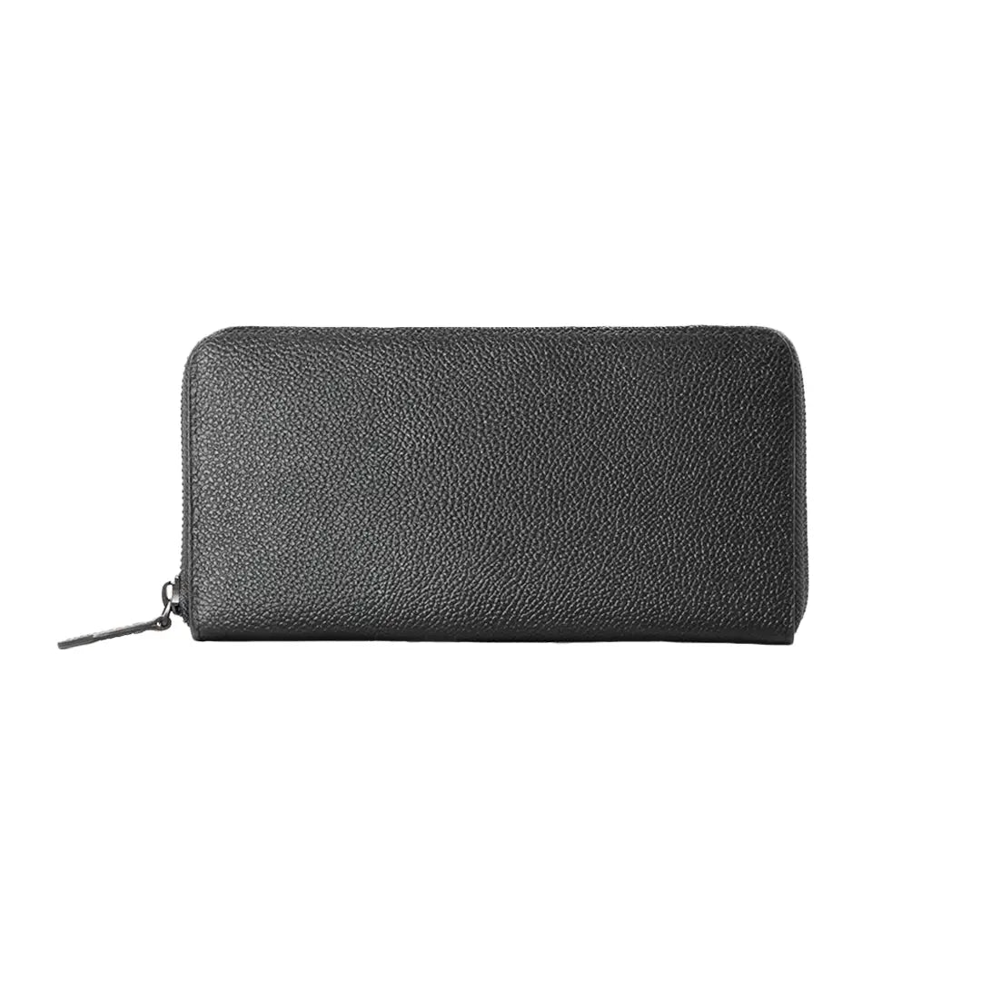 Round Zip Wallet Black