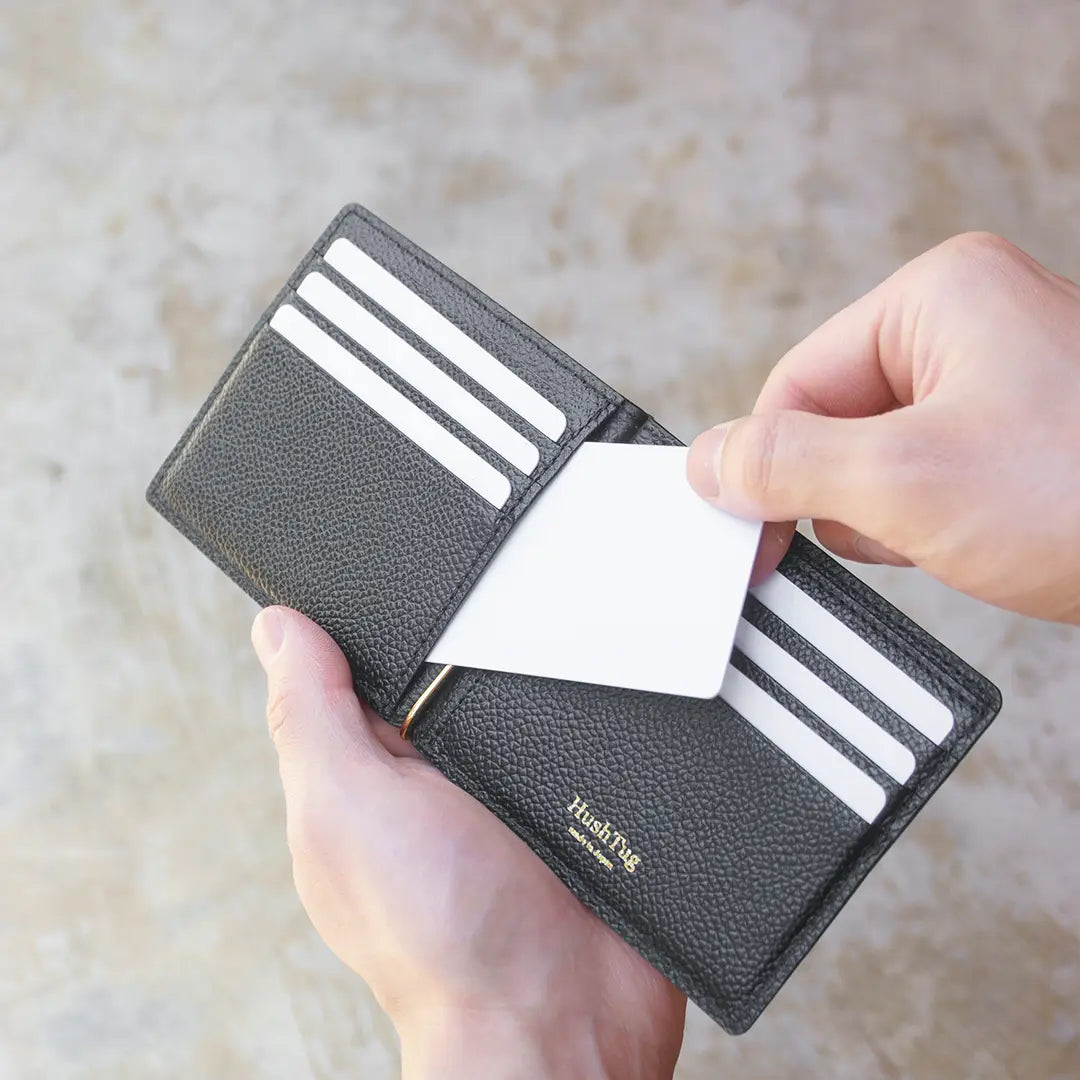 純縮水皮革錢夾(黑色)