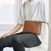 Leather sacoche, antique brown