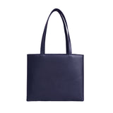 海軍藍皮革托特包