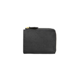 純縮水皮革 L 拉鍊皮夾 黑色