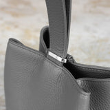 Drawstring Leather Bag Black