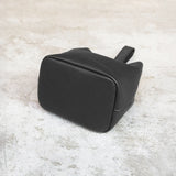 Drawstring Leather Bag Black