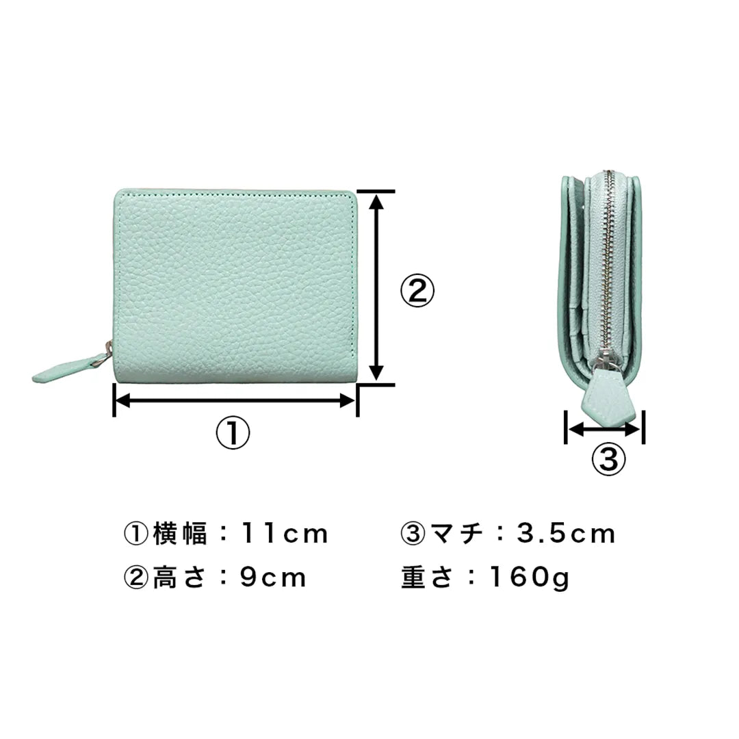 中型純縮水皮革皮夾 黑色