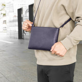 Navy Leather Sacoche