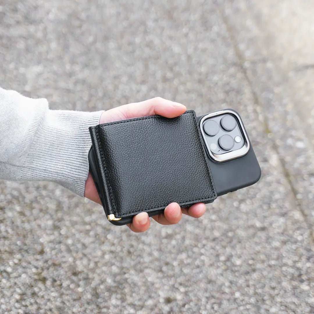 純縮水皮革錢夾(黑色)