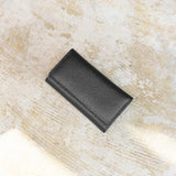 Pure Shrink Leather Key Case, Black