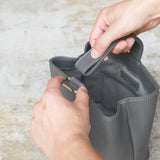 Drawstring Leather Bag Black