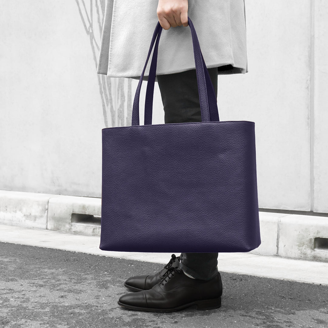 Navy Leather Tote