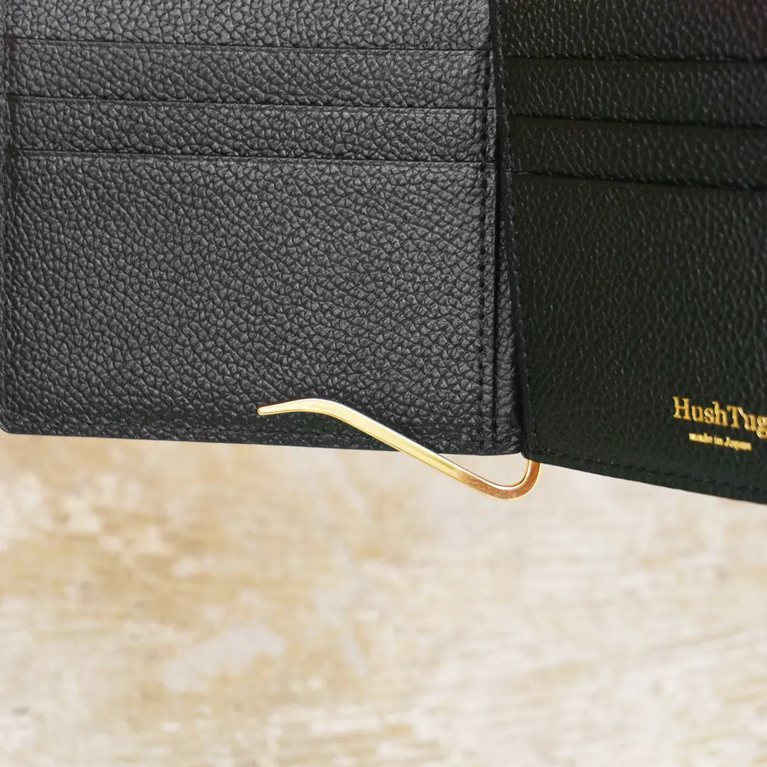 純縮水皮革錢夾(黑色)