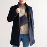 Navy Leather Sacoche