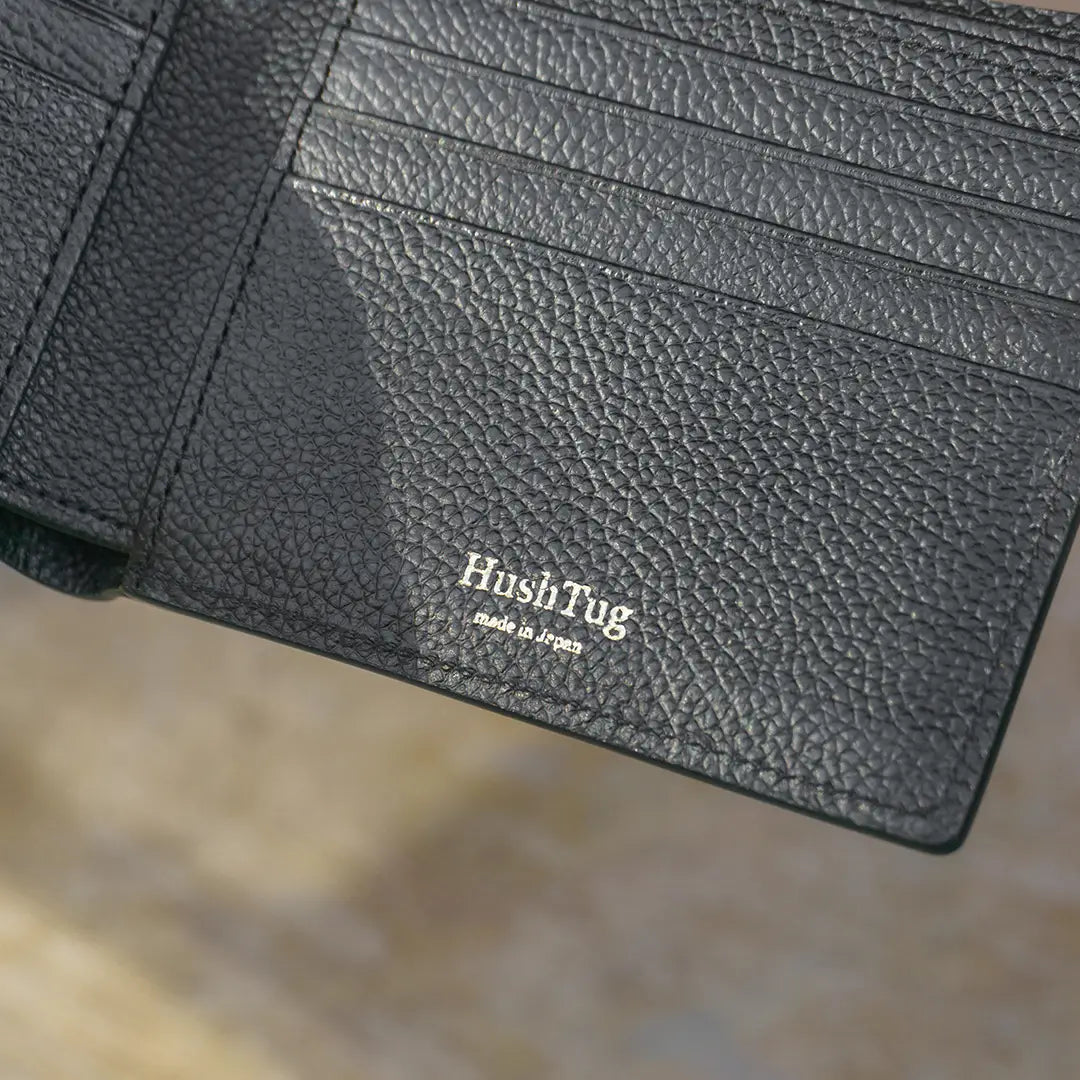 Pure Shrink Leather Long Wallet Black