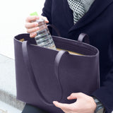 海軍藍皮革托特包