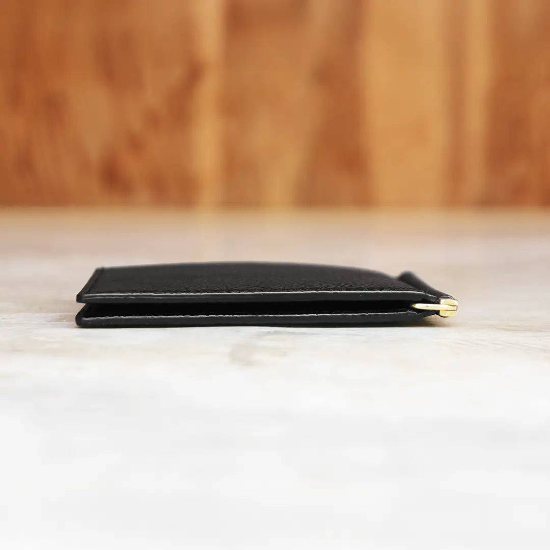 純縮水皮革錢夾(黑色)