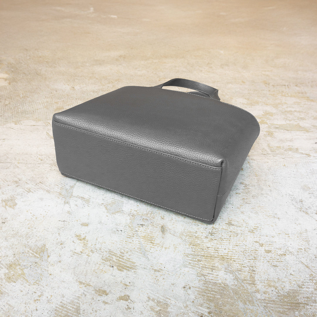 拉鍊迷你托特包,深灰色