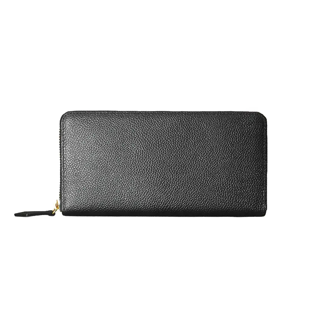 ピュアシュリンクレザー ラウンドジップウォレット ブラック