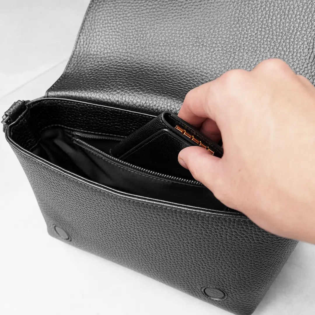 Flap Mini Shoulder Bag Black