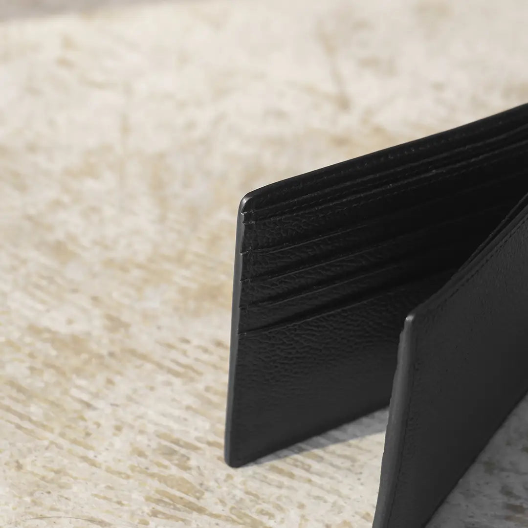 Pure Shrink Leather Long Wallet Black