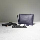 Navy Leather Sacoche