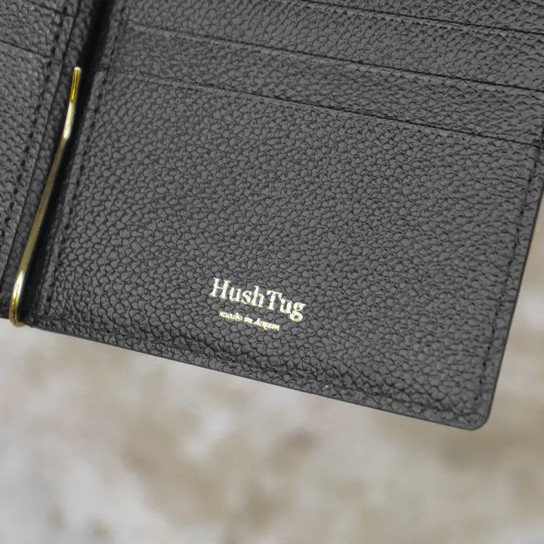 純縮水皮革錢夾(黑色)