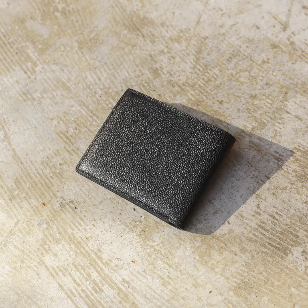 Pure Shrink Leather Long Wallet Black