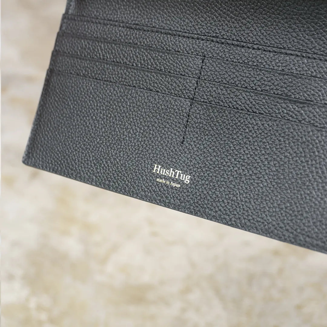 Pure Shrink Leather Long Wallet Black