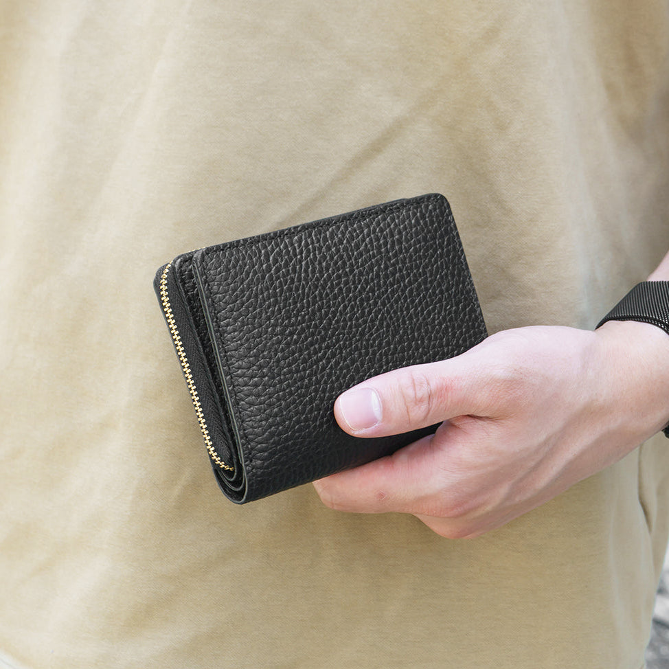 Pure Shrink Leather Medium Wallet Black