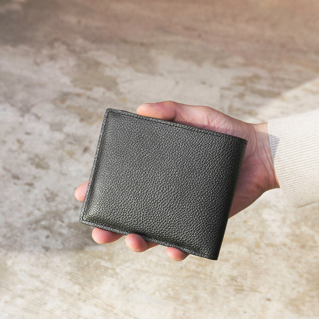 Pure Shrink Leather Long Wallet Black