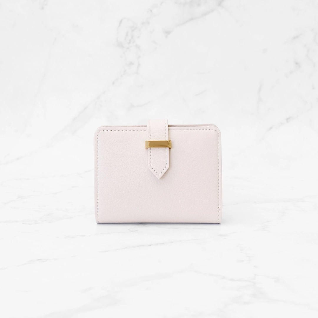Bi-fold wallet in pink beige