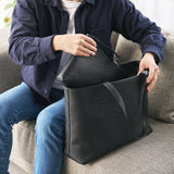 防水皮革手提包,黑色