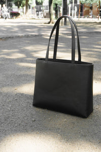 防水皮革手提包,黑色