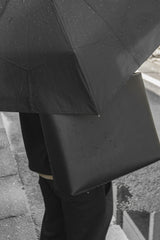 防水皮革手提包,黑色