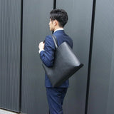 防水皮革手提包,黑色