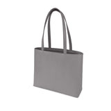 Leather Tote, Dark Grey