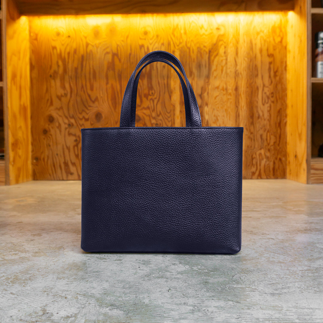 Navy Leather Mini Tote