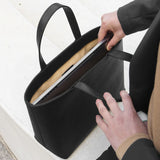 Leather Mini Tote, Black