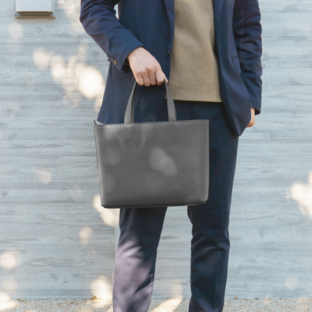 拉鍊迷你托特包，深灰色