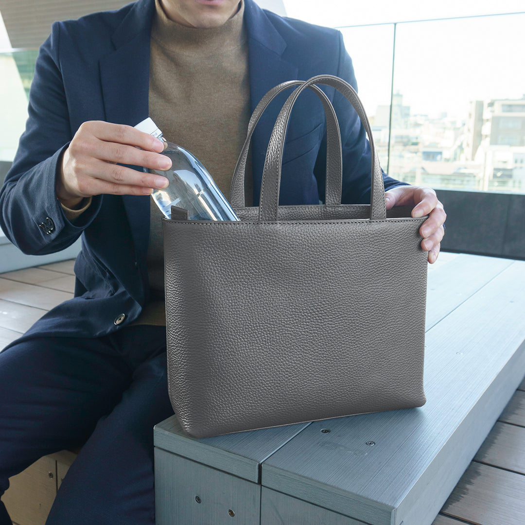 拉鍊迷你托特包，深灰色