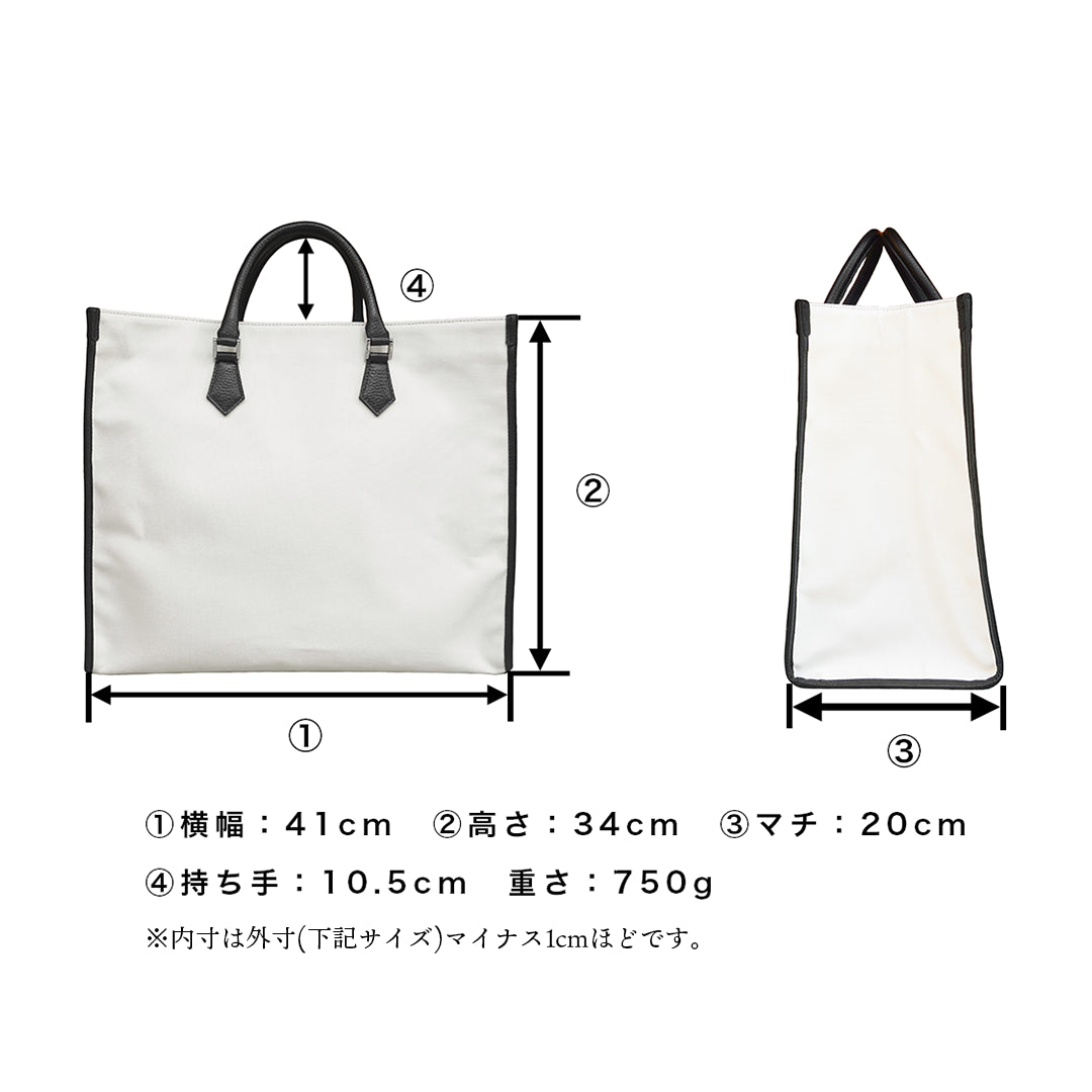 象牙色帆布托特包