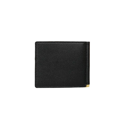 【まい】HushTugブラック レザー マネークリップ ピュアシュリンクレザー マネークリップ ブラック