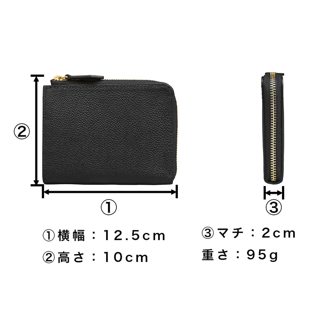 ［新古品］ピュアシュリンクレザー Lジップウォレット ブラック