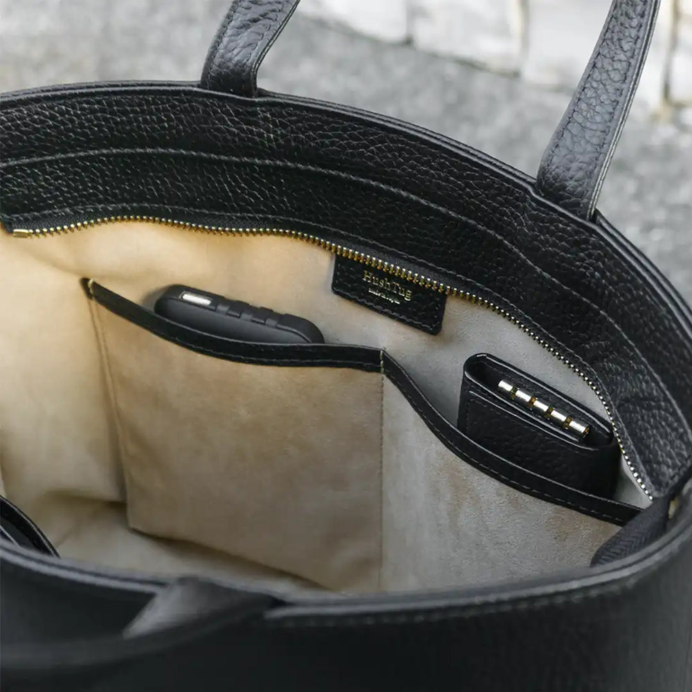 ジップミニトート ブラック – HushTug ジップミニトート ブラック – HushTug