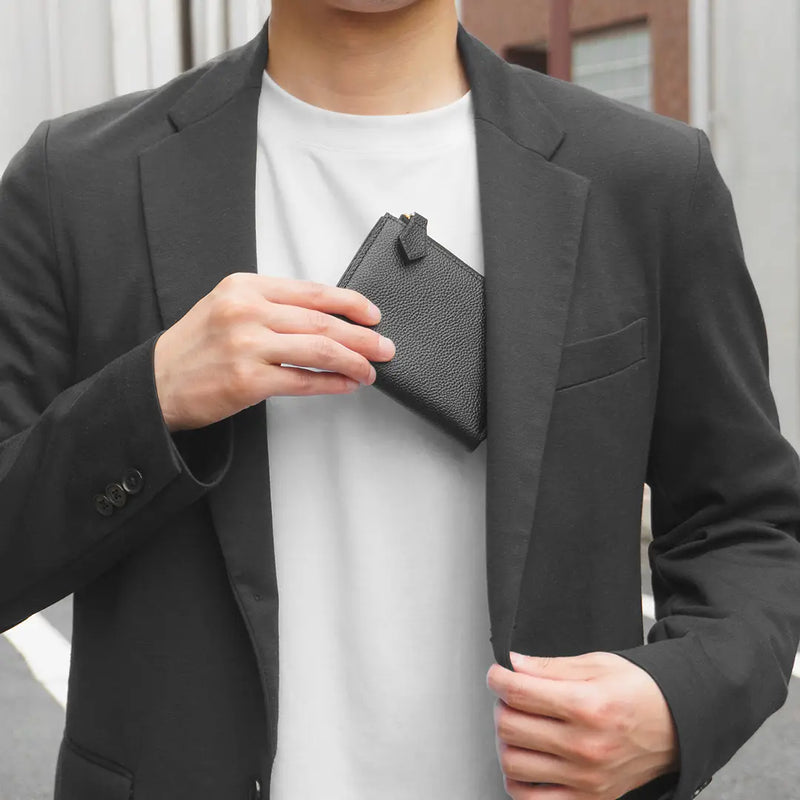 ピュアシュリンクレザー Lジップウォレット ブラック – HushTug ピュアシュリンクレザー Lジップウォレット ブラック – HushTug