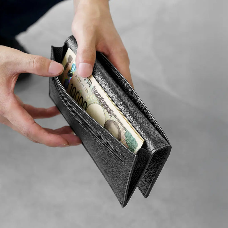 ロングウォレット ブラックジップ